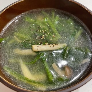 ビタミンたっぷり⭐しめじとほうれん草の中華スープ